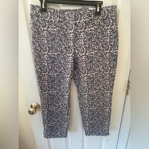 LOFT Blue and White Floral Print Pants